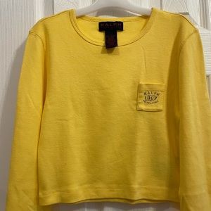 Yellow long sleeve cropped top
